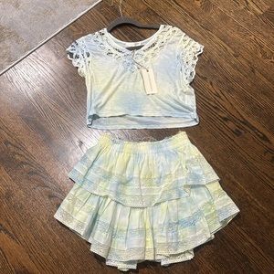 COPY - never worn love shack t shirt and skirt size xs top small skirt
